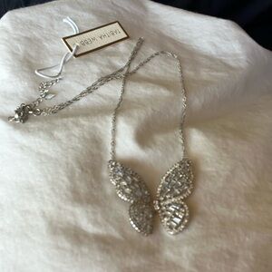 Sterling Silver Butterfly Necklace w/ Cubic Zirconias